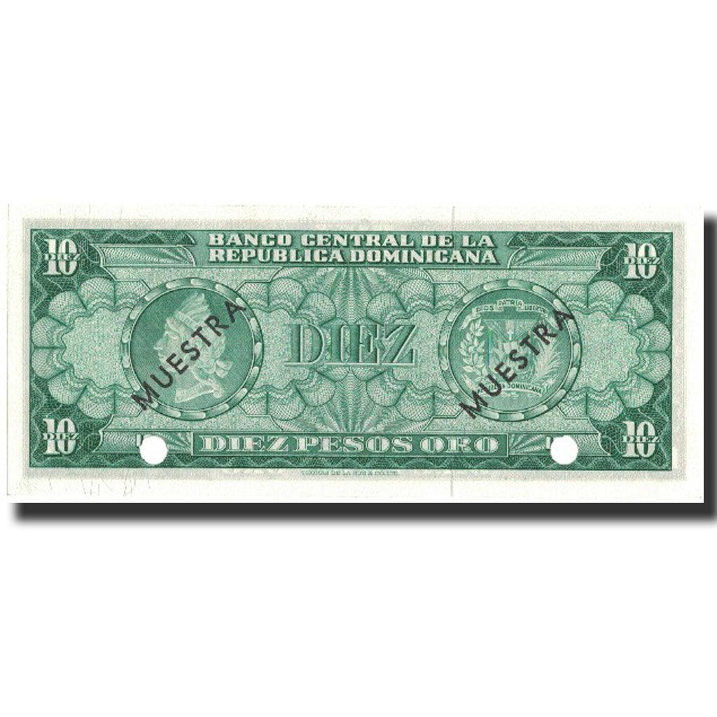 Billet, Dominican Republic, 10 Pesos Oro, undated (1964-74), Specimen, KM:101s2