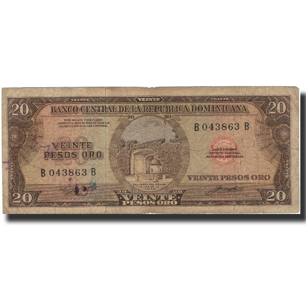 Banknote, Dominican Republic, 20 Pesos Oro, undated (1964-74), KM:102a