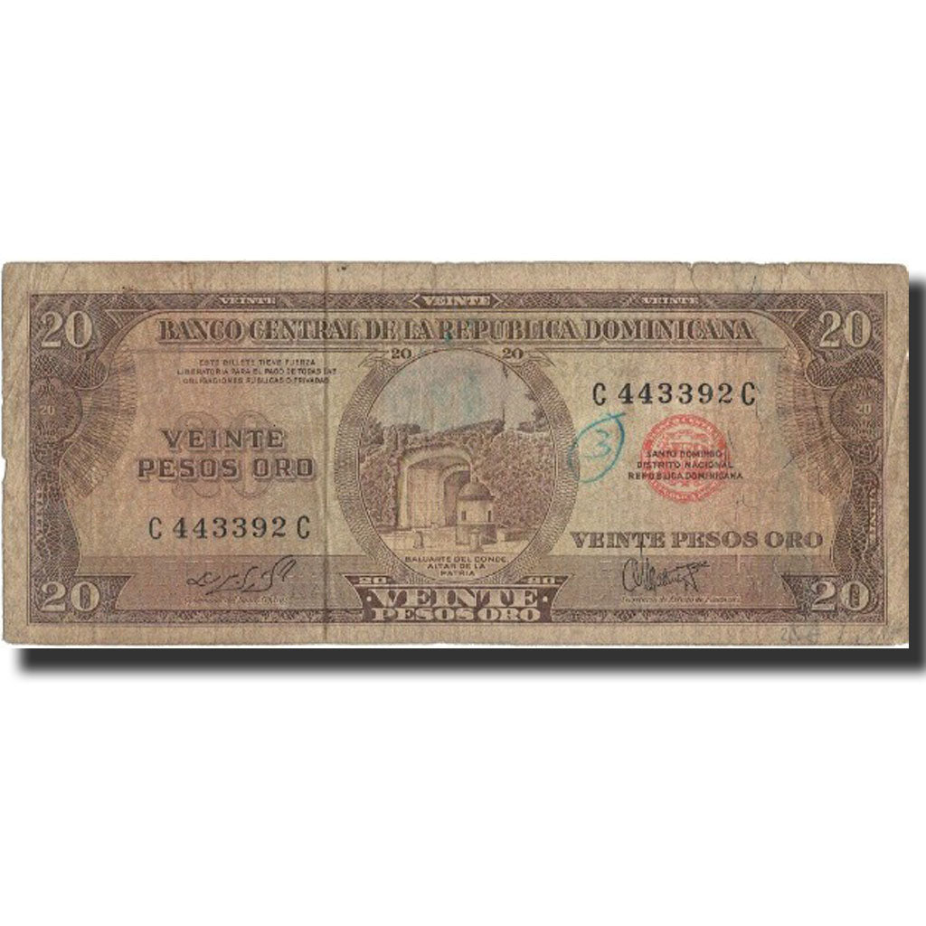 Banknote, Dominican Republic, 20 Pesos Oro, undated (1964-74), KM:102a