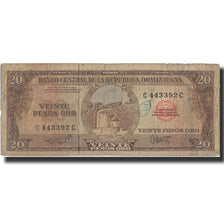 Banconote, Repubblica domenicana, 20 Pesos Oro, undated (1964-74), KM:102a, MB+