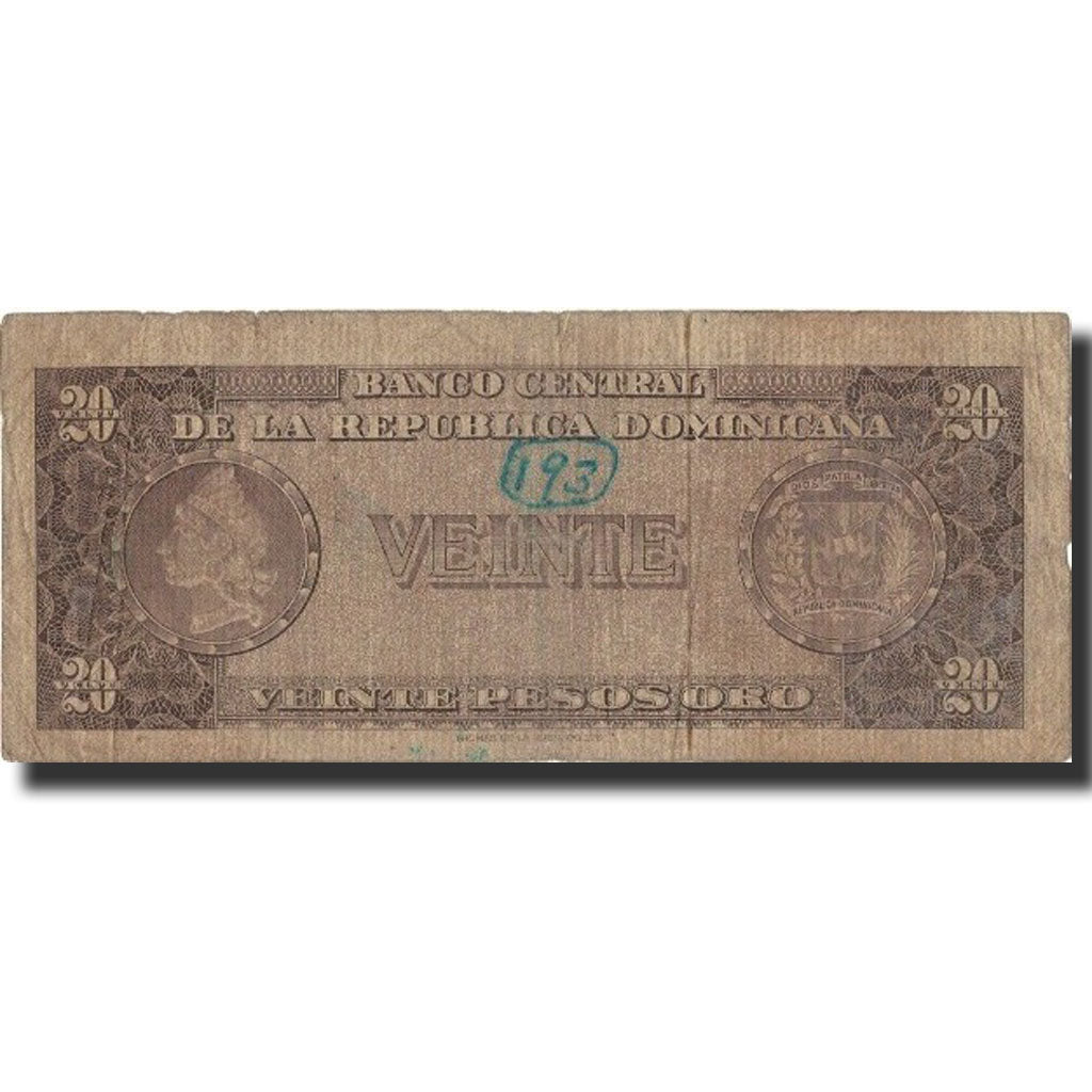 Banknote, Dominican Republic, 20 Pesos Oro, undated (1964-74), KM:102a