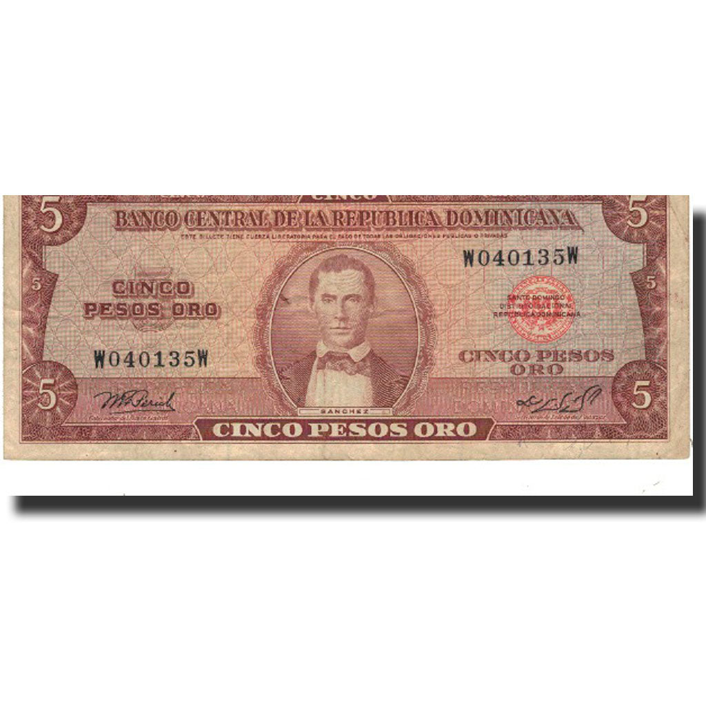 Banknote, Dominican Republic, 5 Pesos Oro, 1976, KM:109a, EF(40-45)