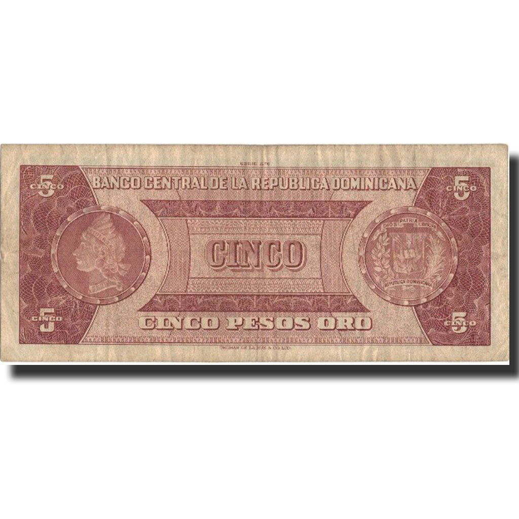 Banknote, Dominican Republic, 5 Pesos Oro, 1976, KM:109a, EF(40-45)