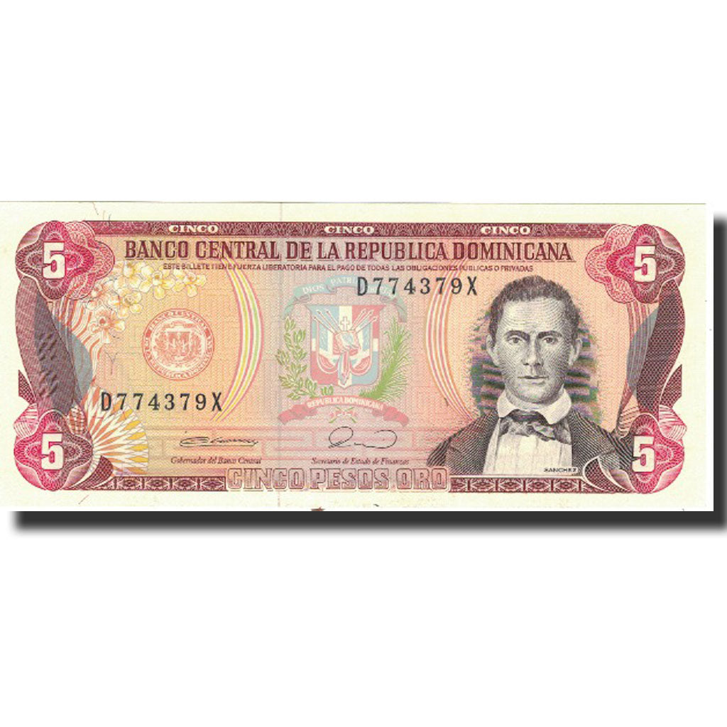 Banknote, Dominican Republic, 5 Pesos Oro, 1990, 1990, KM:131, UNC(65-70)