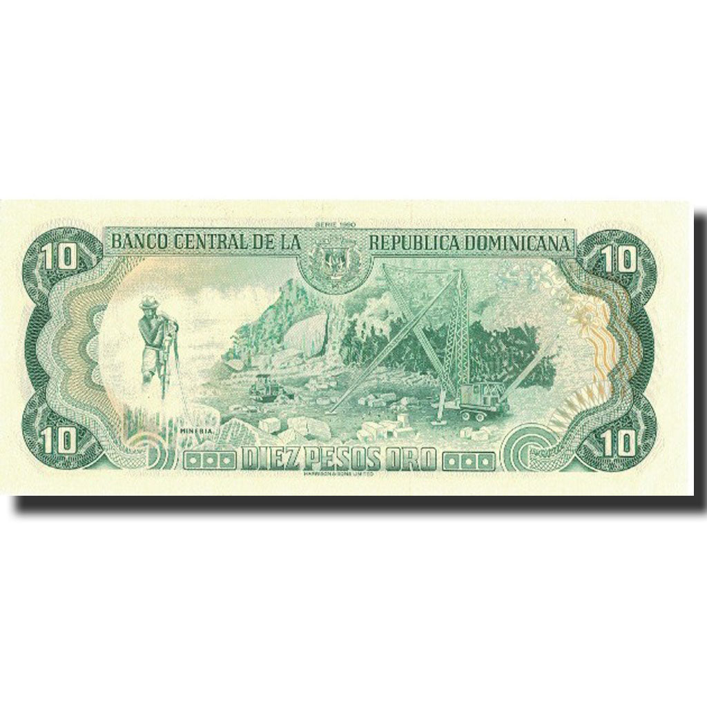 Banknote, Dominican Republic, 10 Pesos Oro, 1990, 1990, KM:132, UNC(65-70)