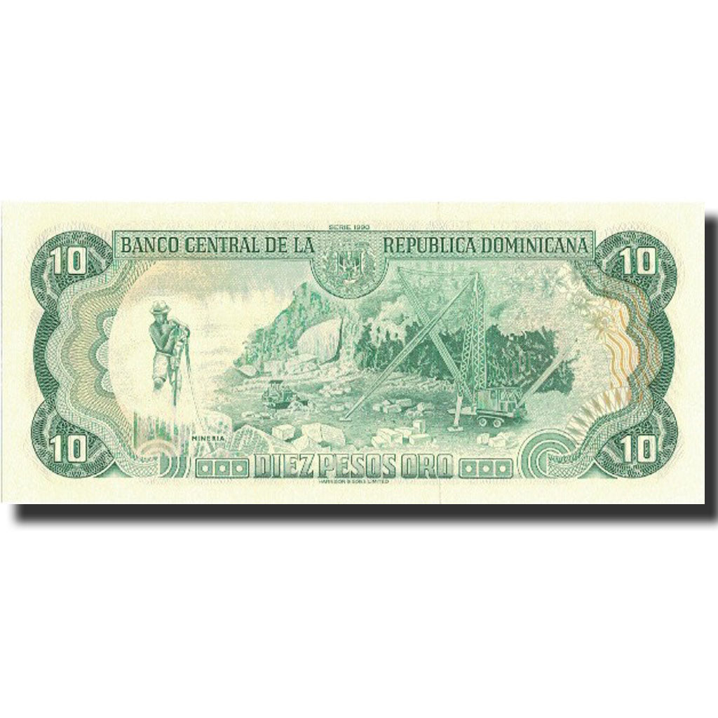 Banknote, Dominican Republic, 10 Pesos Oro, 1990, 1990, KM:132, UNC(65-70)
