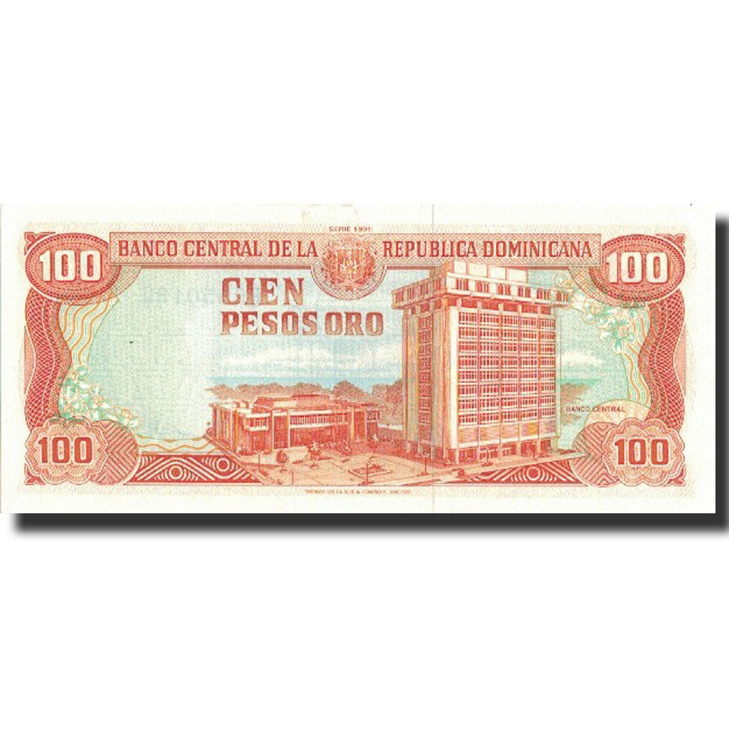 Banknote, Dominican Republic, 100 Pesos Oro, 1991, 1991, KM:136a, UNC(65-70)