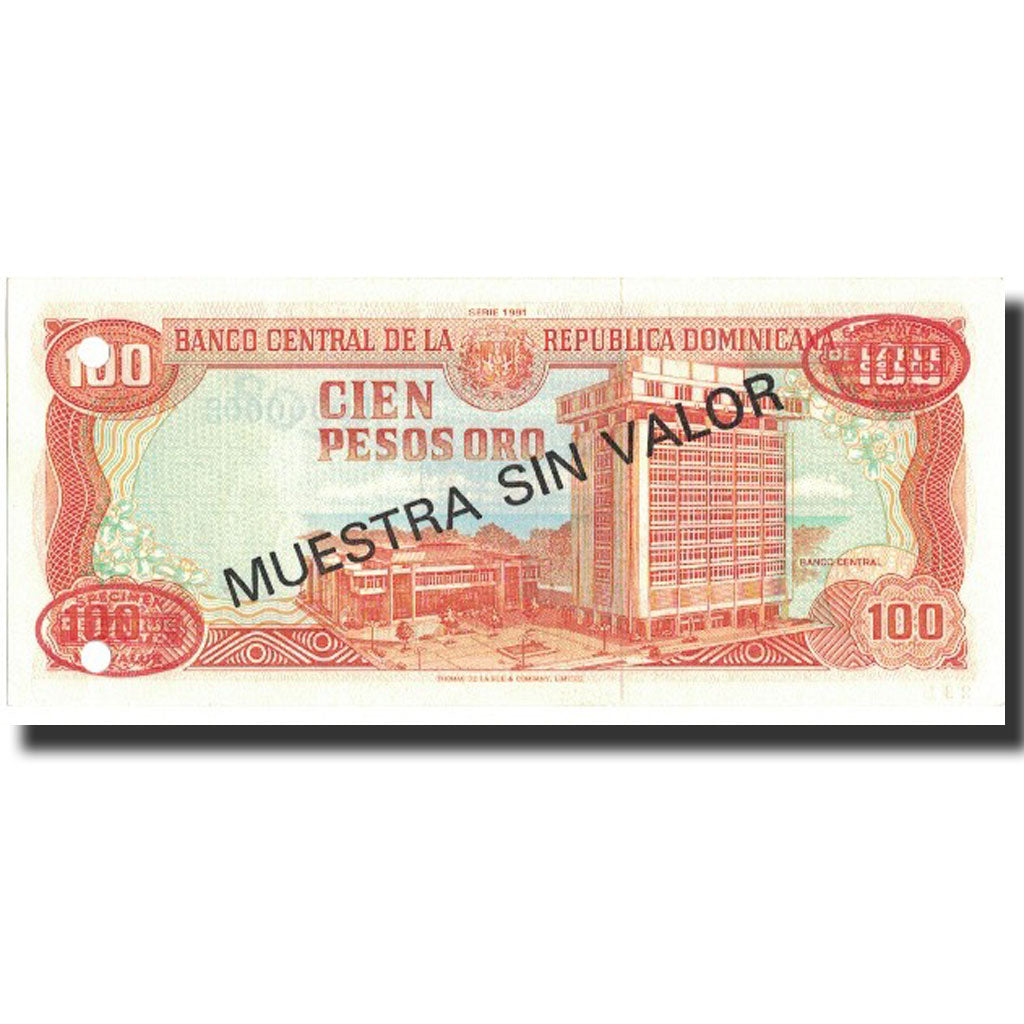 Banknote, Dominican Republic, 100 Pesos Oro, 1991, 1991, Specimen, KM:136s1