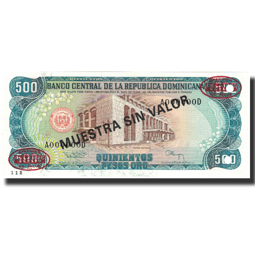 Billete, 500 Pesos Oro, 1994, República Dominicana, 1994, Specimen, KM:137s2