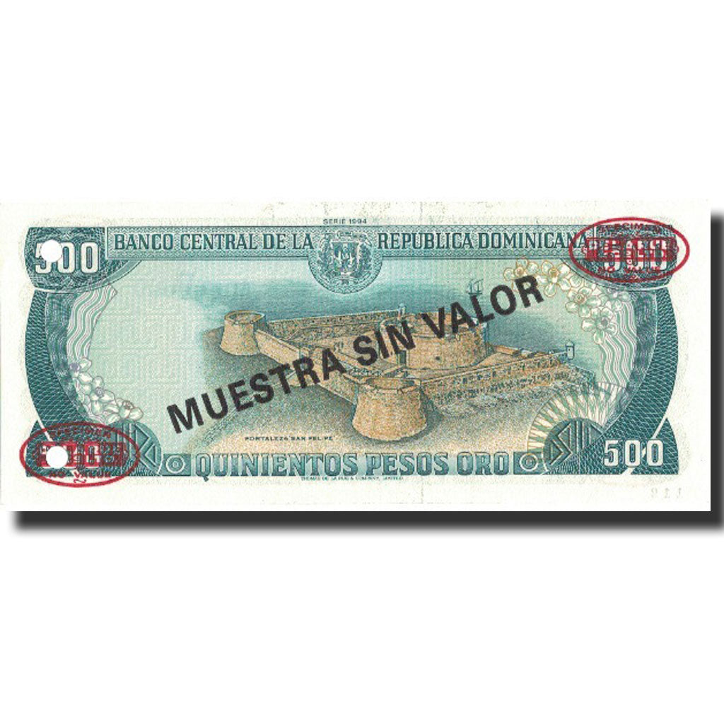 Billete, 500 Pesos Oro, 1994, República Dominicana, 1994, Specimen, KM:137s2