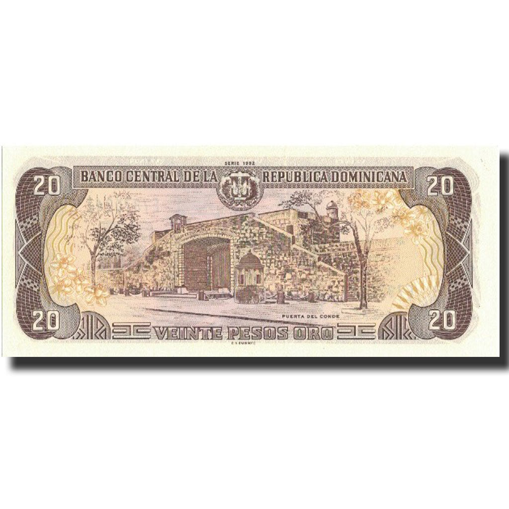 Banknote, Dominican Republic, 20 Pesos Oro, 1992, 1992, KM:139a, UNC(65-70)