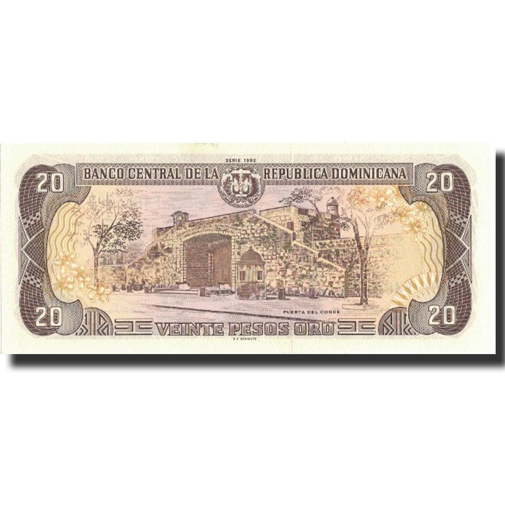 Banknote, Dominican Republic, 20 Pesos Oro, 1992, 1992, KM:139a, UNC(65-70)