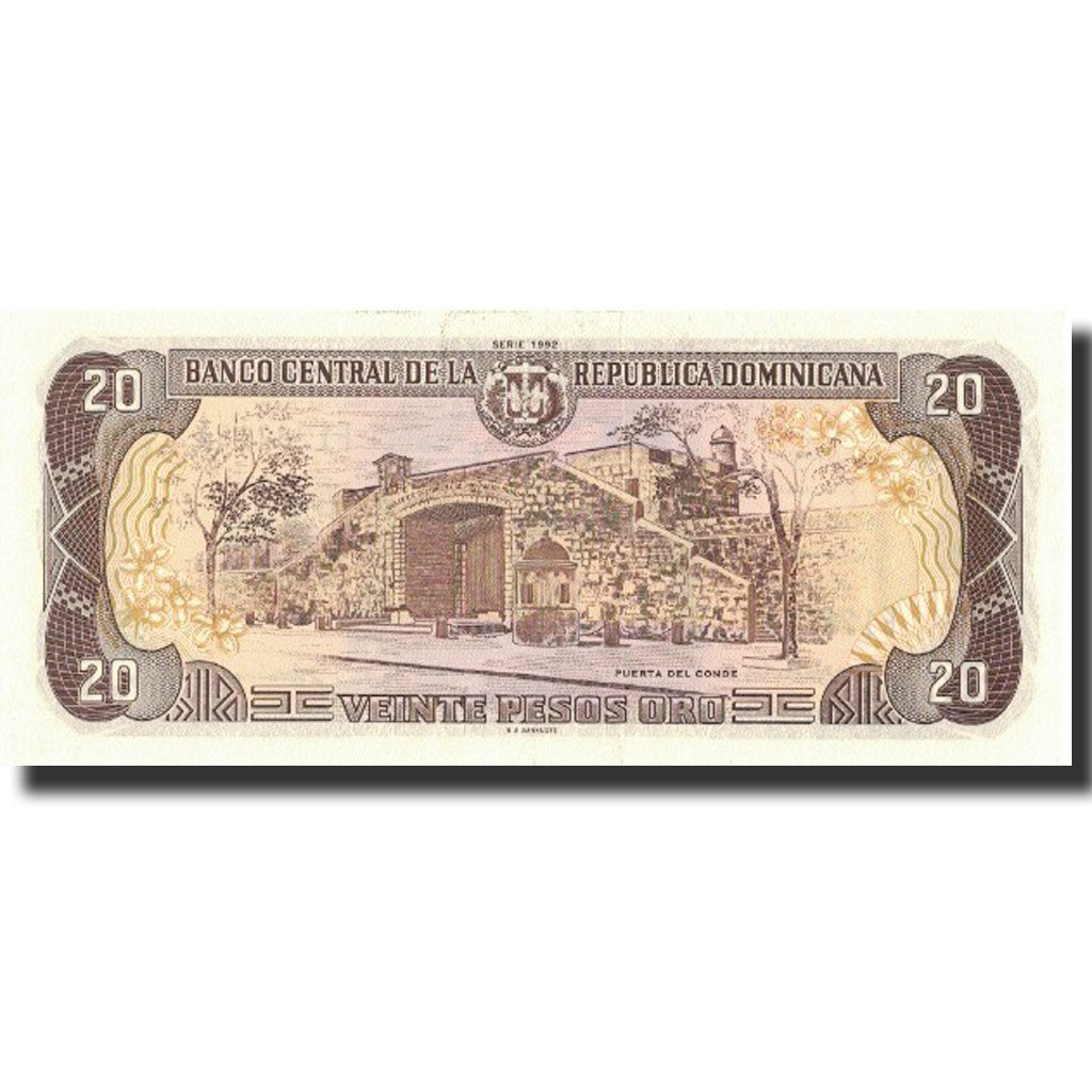 Billete, 20 Pesos Oro, 1992, República Dominicana, 1992, KM:139a, UNC