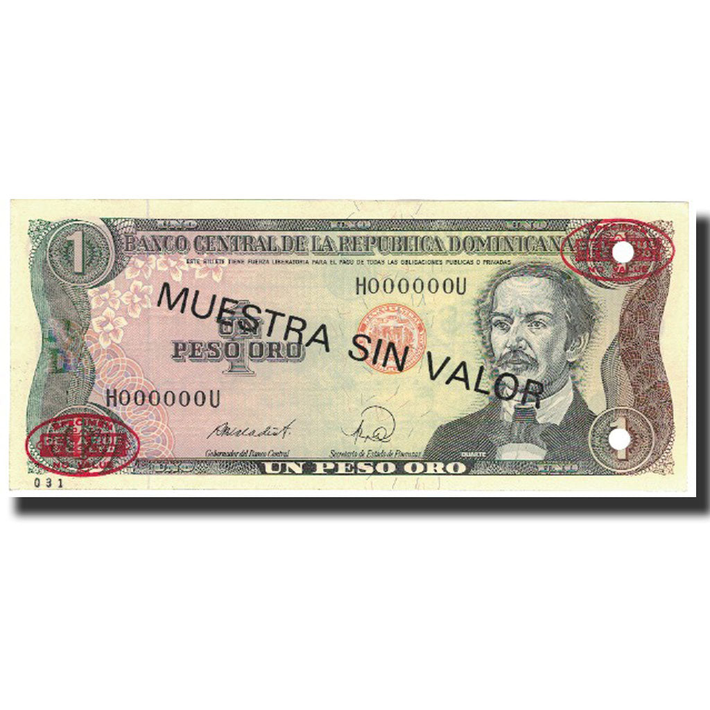 Banknote, Dominican Republic, 1 Peso Oro, 1988, 1988, Specimen, KM:126s3