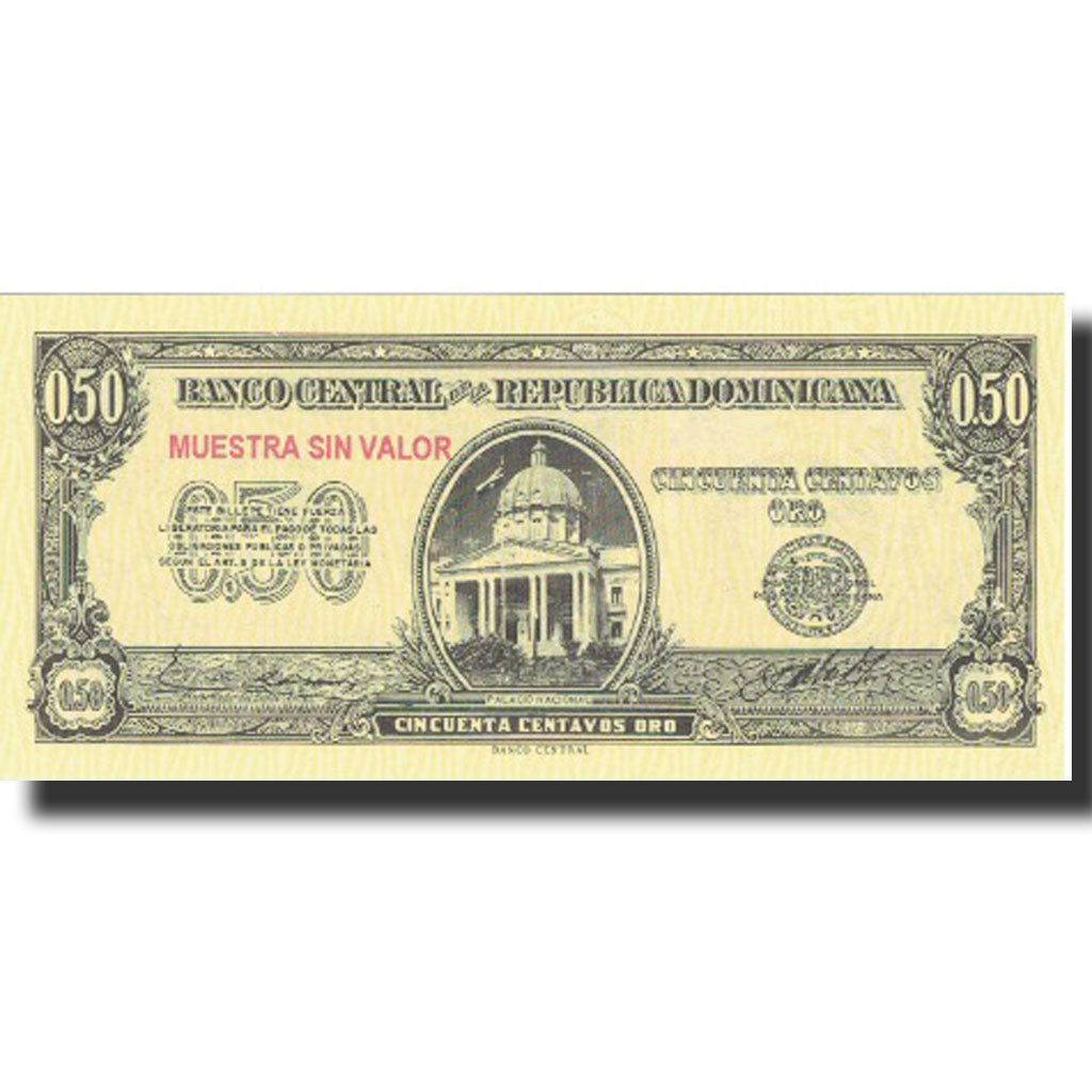 Banknote, Dominican Republic, 50 Centavos Oro, Undated (1961), Specimen, KM:90s
