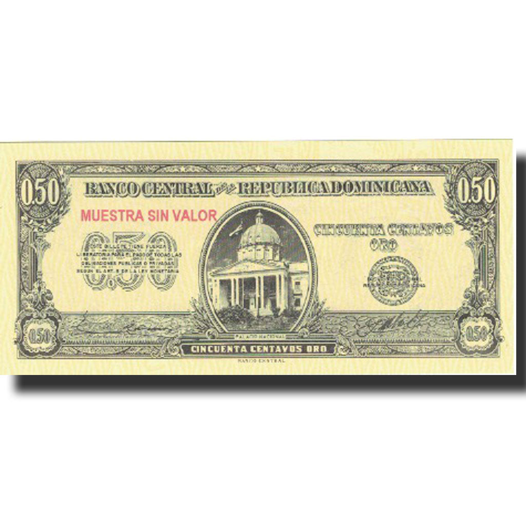 Billete, 50 Centavos Oro, Undated (1961), República Dominicana, Specimen