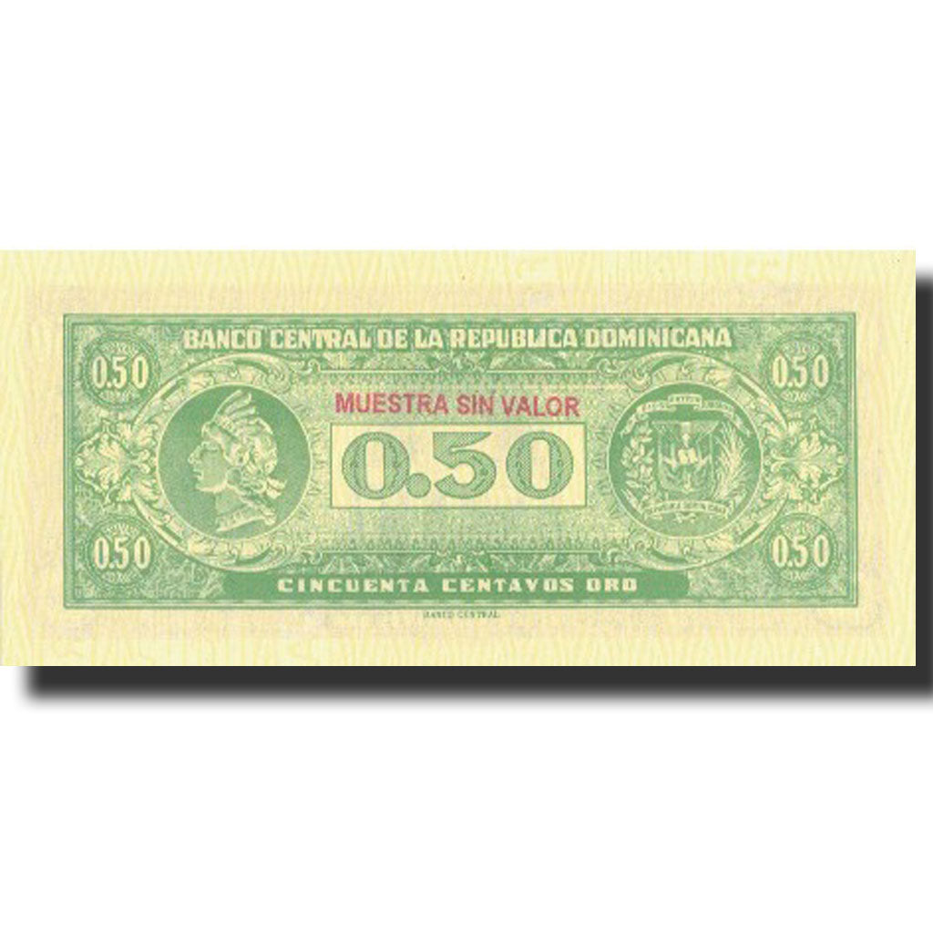 Billete, 50 Centavos Oro, Undated (1961), República Dominicana, Specimen