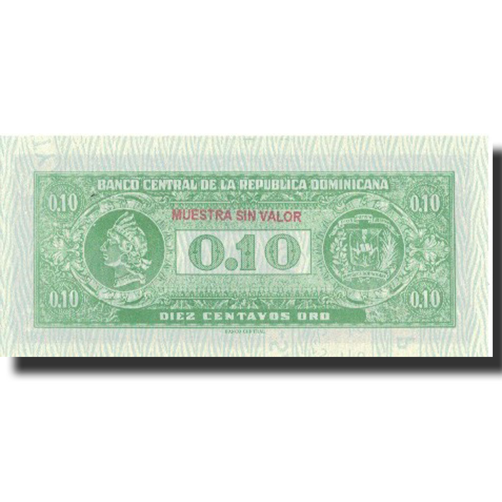 Billete, 10 Centavos Oro, Undated (1961), República Dominicana, Specimen