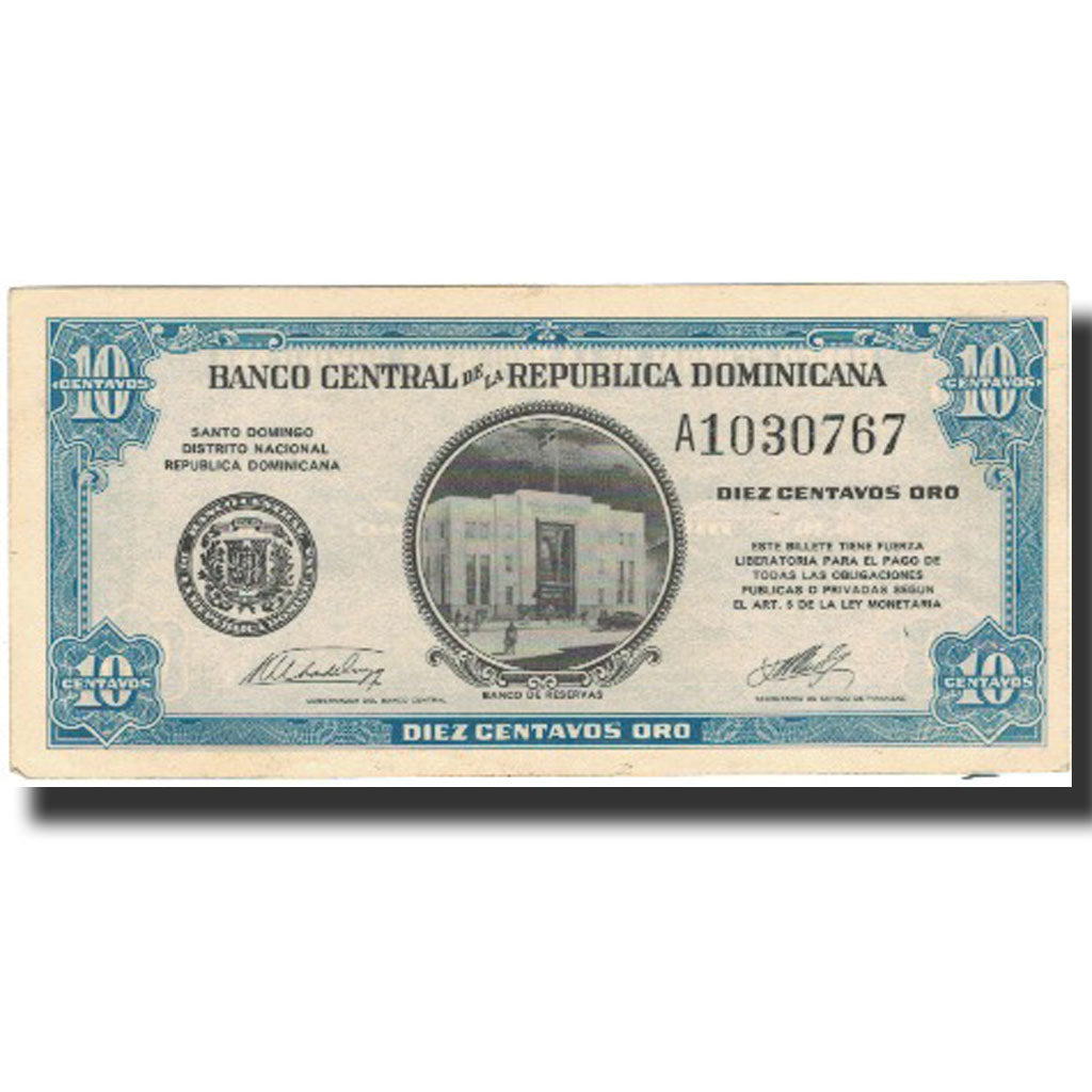 Banknote, Dominican Republic, 10 Centavos Oro, Undated (1961), KM:85a