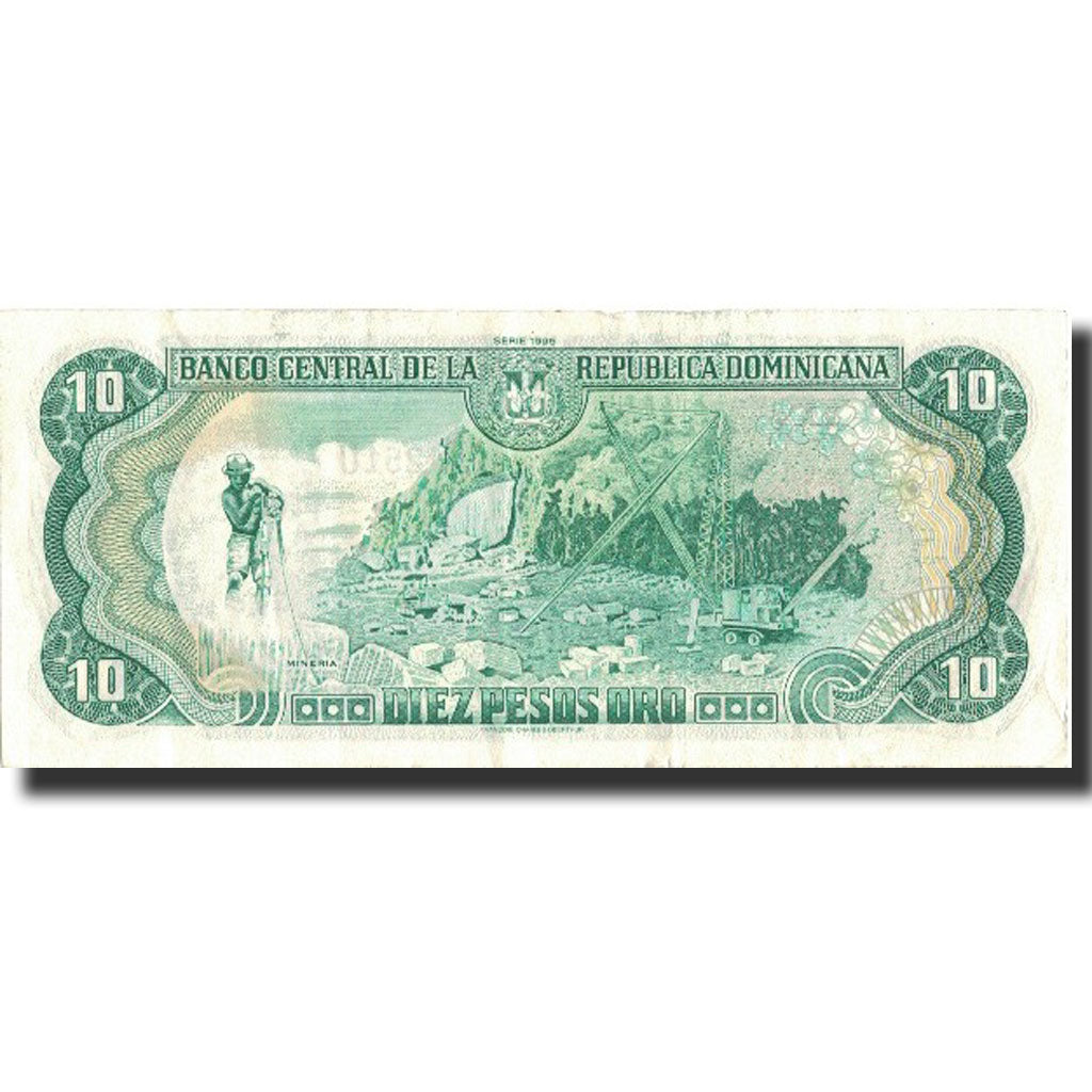 Banknote, Dominican Republic, 10 Pesos Oro, 1995, 1995, KM:148a, AU(55-58)