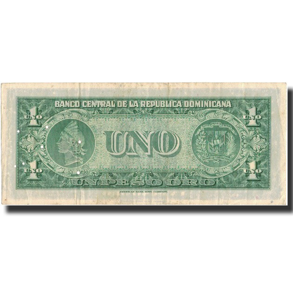 Banknote, Dominican Republic, 1 Peso Oro, undated (1962-63), KM:71a, AU(55-58)