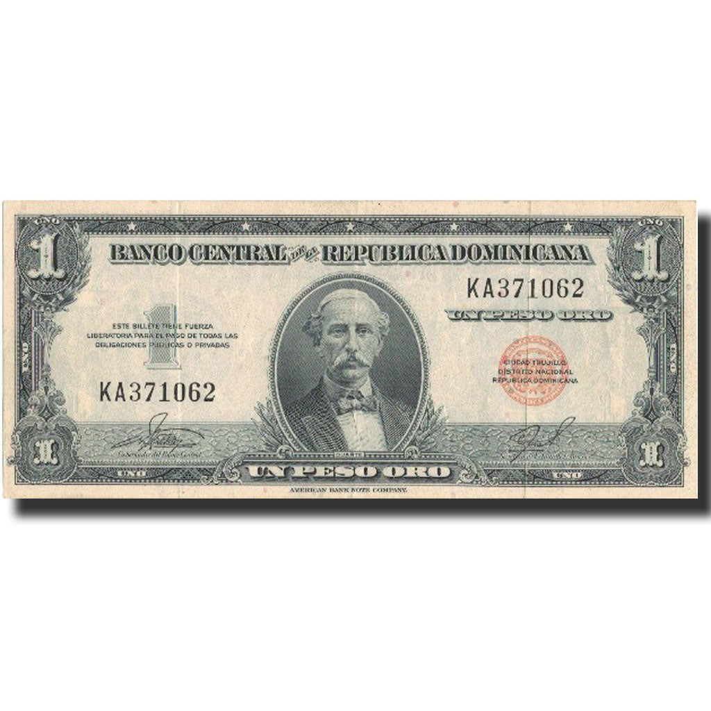 Banknote, Dominican Republic, 1 Peso Oro, undated (1962-63), KM:91a, AU(55-58)