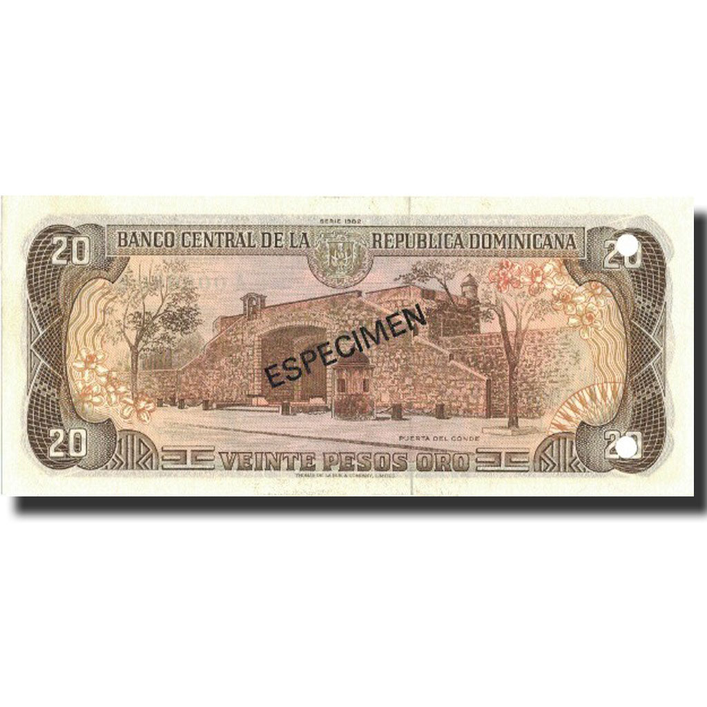 Billete, 20 Pesos Oro, 1982, República Dominicana, 1982, Specimen, KM:120s1