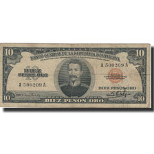 Billete, 10 Pesos Oro, Undated (1962), República Dominicana, KM:82, MBC+