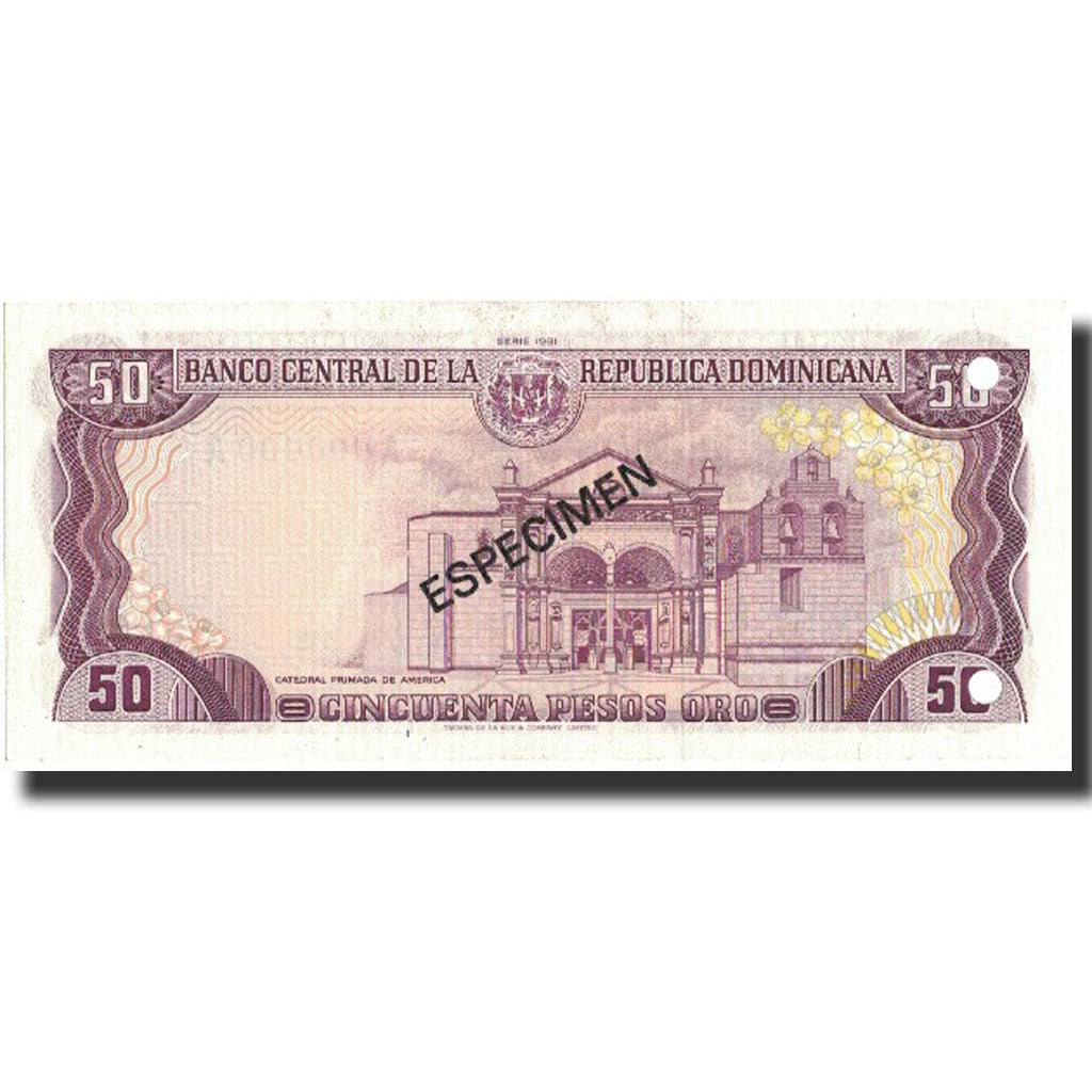 Banknote, Dominican Republic, 50 Pesos Oro, 1981, 1981, Specimen, KM:121s1