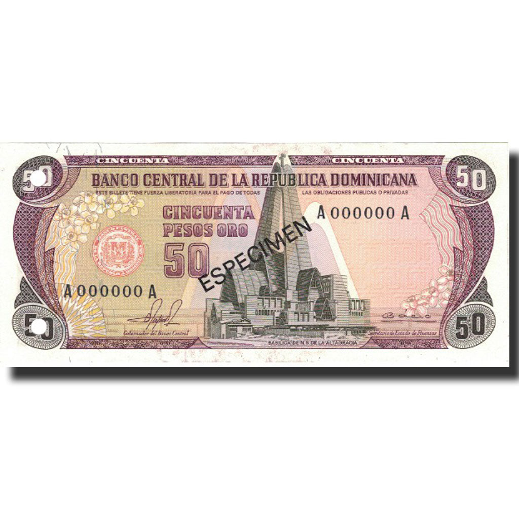 Billete, 50 Pesos Oro, 1981, República Dominicana, 1981, Specimen, KM:121s1