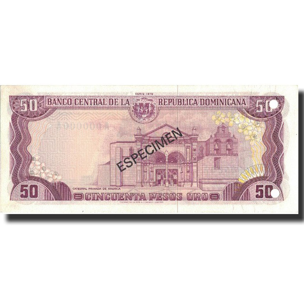 Banknote, Dominican Republic, 50 Pesos Oro, 1978, 1978, Specimen, KM:121s1