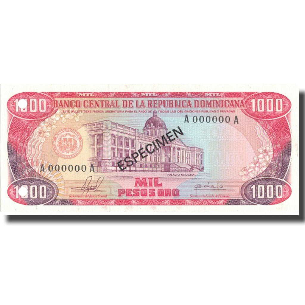 Banknote, Dominican Republic, 1000 Pesos Oro, 1981, 1981, KM:124s1, UNC(65-70)