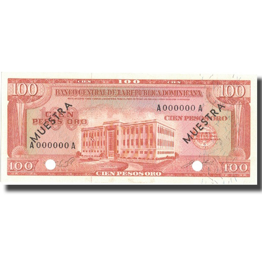 Billete, 100 Pesos Oro, undated (1964-74), República Dominicana, Specimen