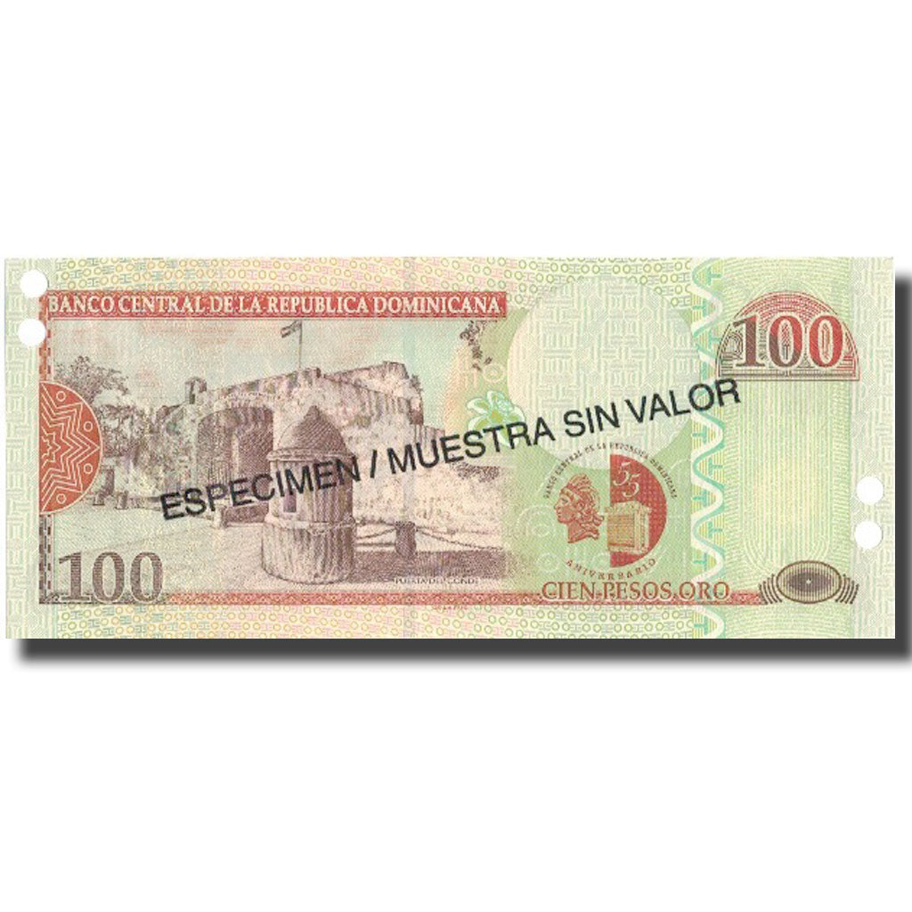 Billete, 100 Pesos Oro, 2002, República Dominicana, 2002, Specimen, KM:171s2