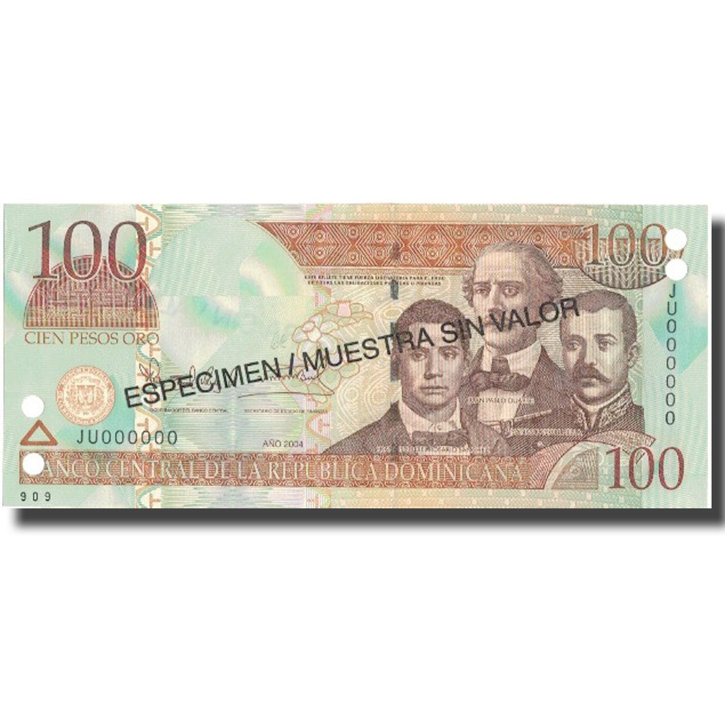 Billete, 100 Pesos Oro, 2004, República Dominicana, 2004, Specimen, KM:171s4