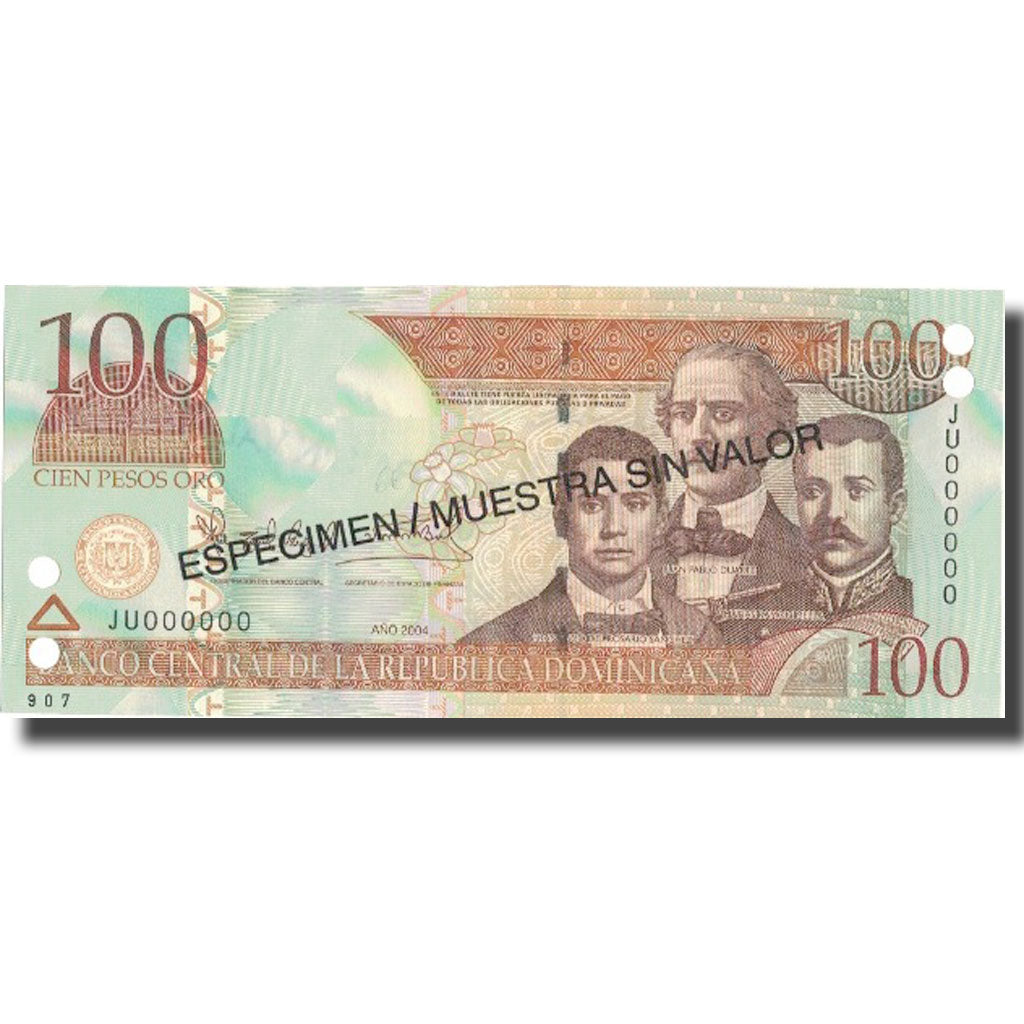Billete, 100 Pesos Oro, 2004, República Dominicana, 2004, Specimen, KM:171s4