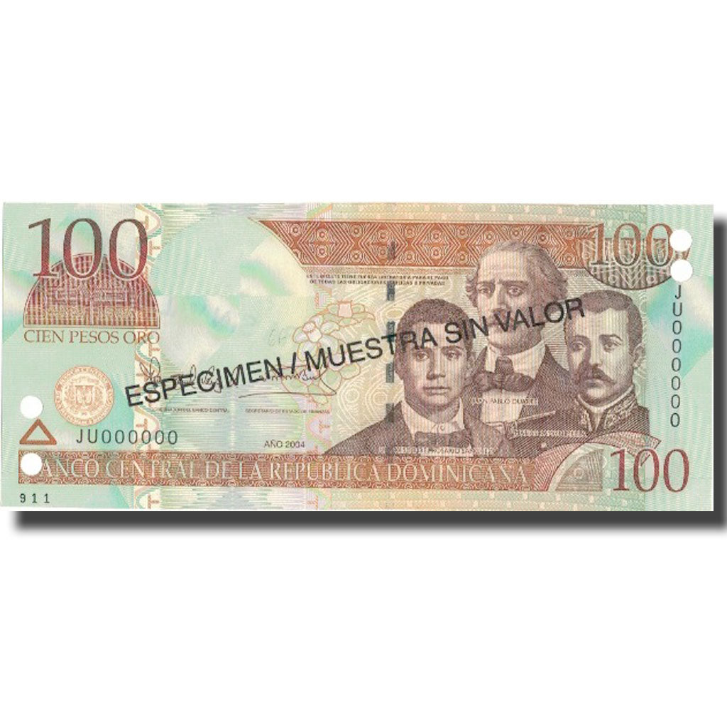 Billete, 100 Pesos Oro, 2004, República Dominicana, 2004, Specimen, KM:171s4