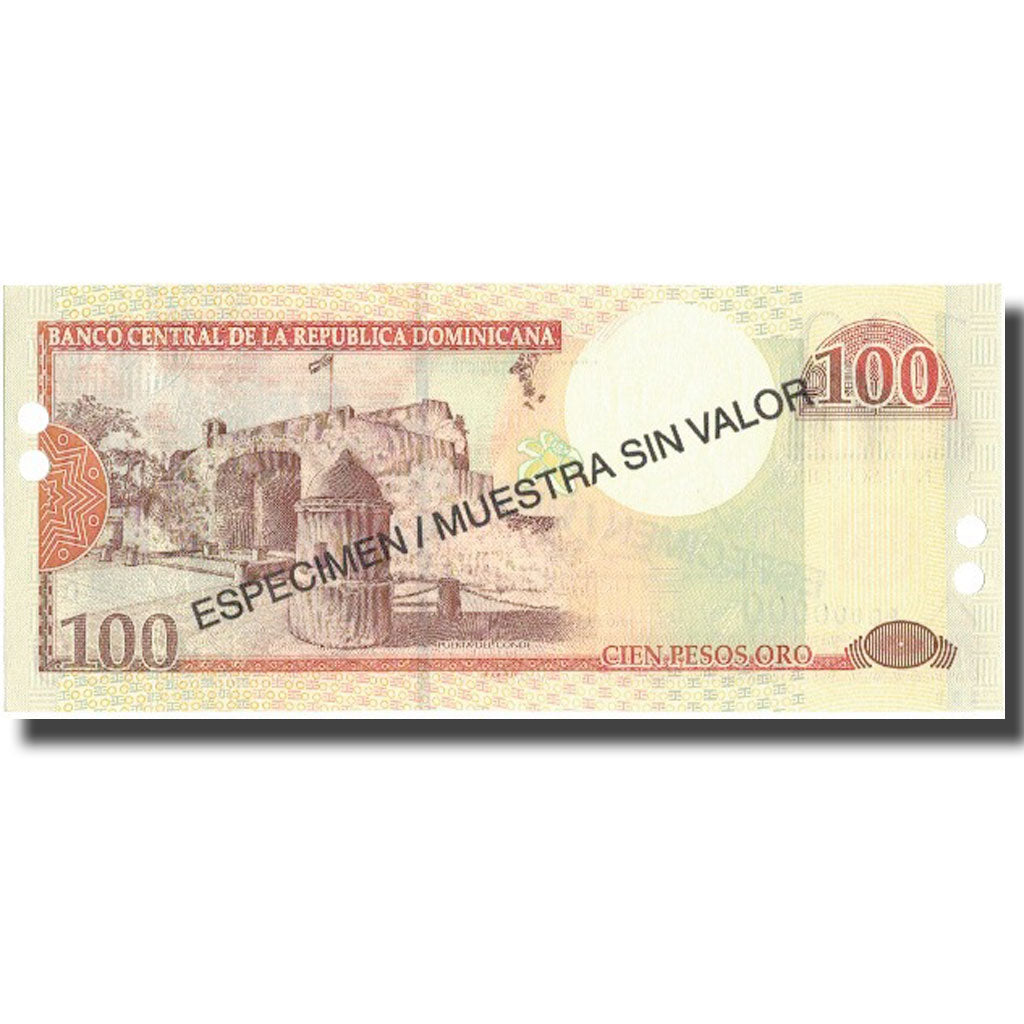 Billete, 100 Pesos Oro, 2001, República Dominicana, 2001, Specimen, KM:167s2