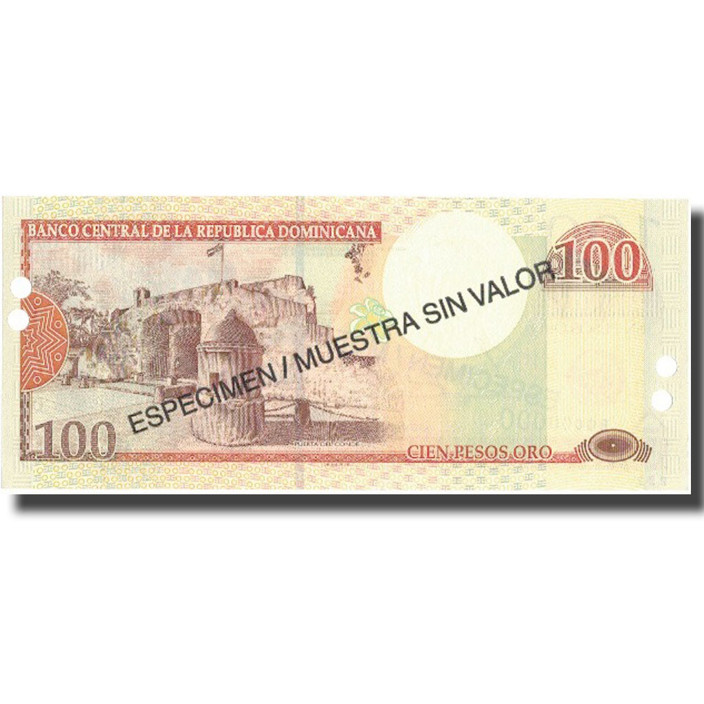 Billete, 100 Pesos Oro, 2001, República Dominicana, 2001, Specimen, KM:167s2