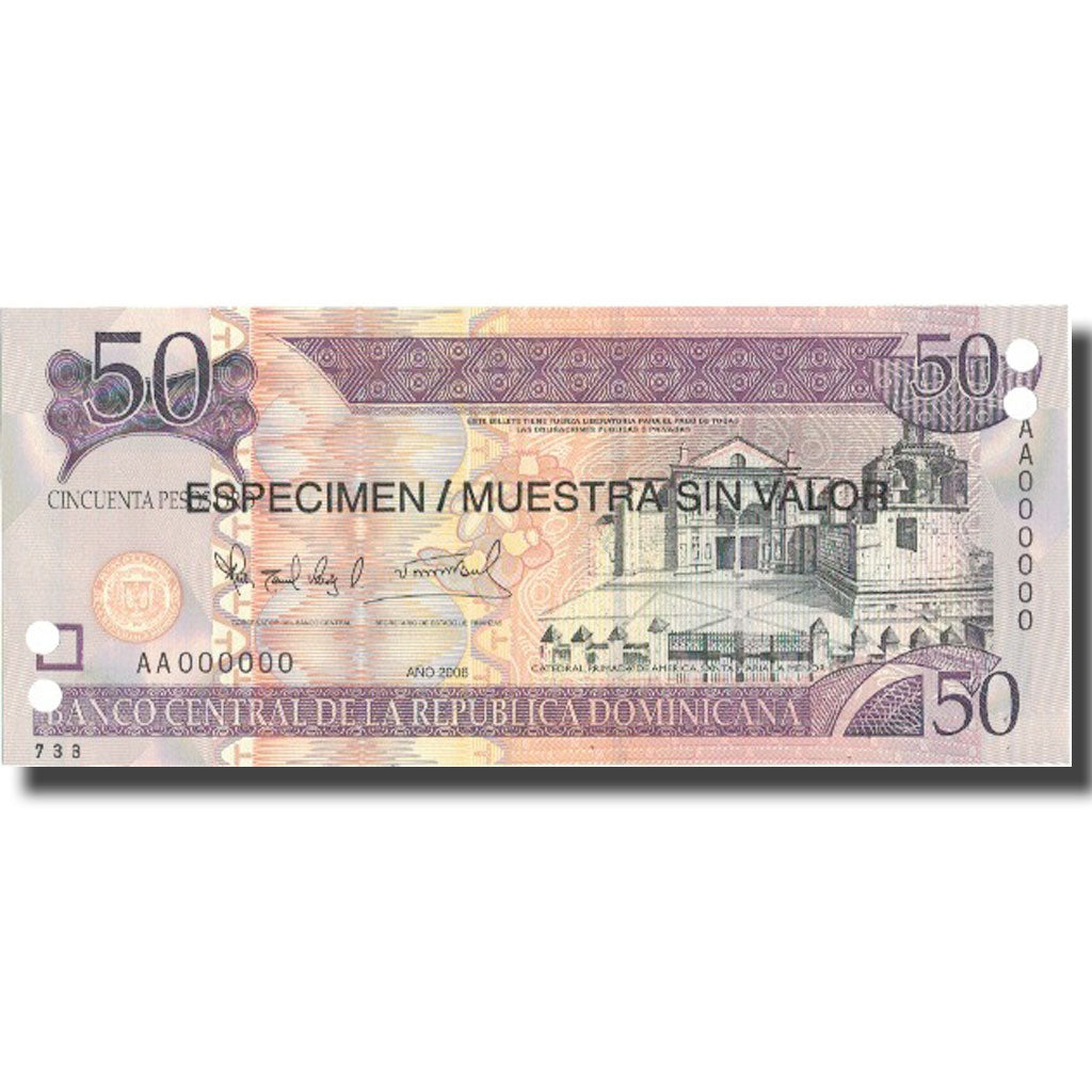Banknote, Dominican Republic, 50 Pesos Oro, 2006, 2006, Specimen, KM:176a