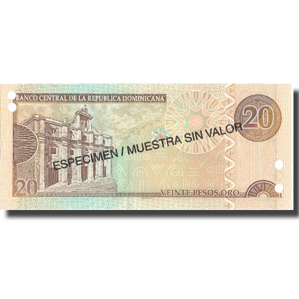 Billete, 20 Pesos Oro, 2004, República Dominicana, 2004, Specimen, KM:169s4