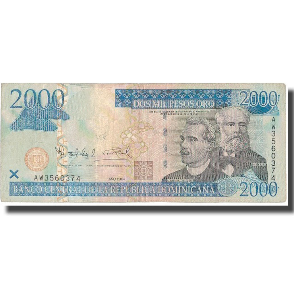 Billete, 2000 Pesos Oro, 2004, República Dominicana, 2004, KM:174b, UNC