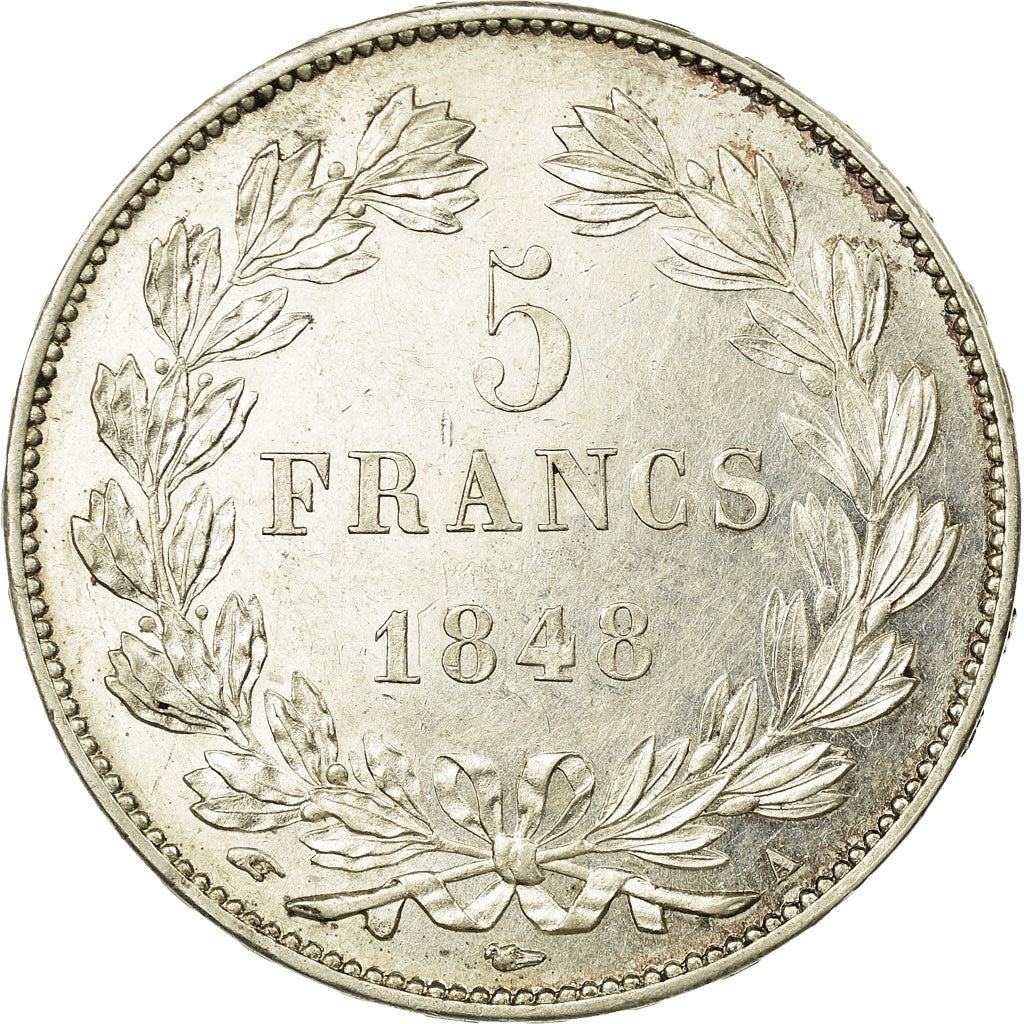 Coin, France, Louis-Philippe, 5 Francs, 1848, Paris, MS(60-62), Silver