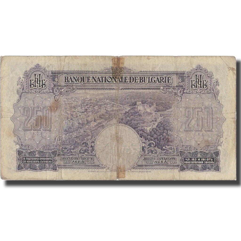 Banknote, Bulgaria, 250 Leva, 1929, 1929, KM:51a, VF(20-25)