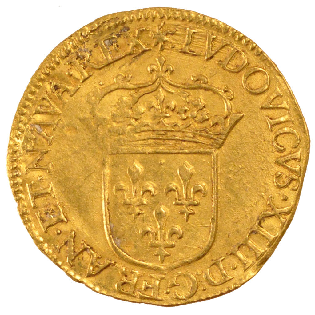 Moneda, Francia, Louis XIII, Écu d'or, Ecu d'or, 1637, Paris, MBC+, Oro