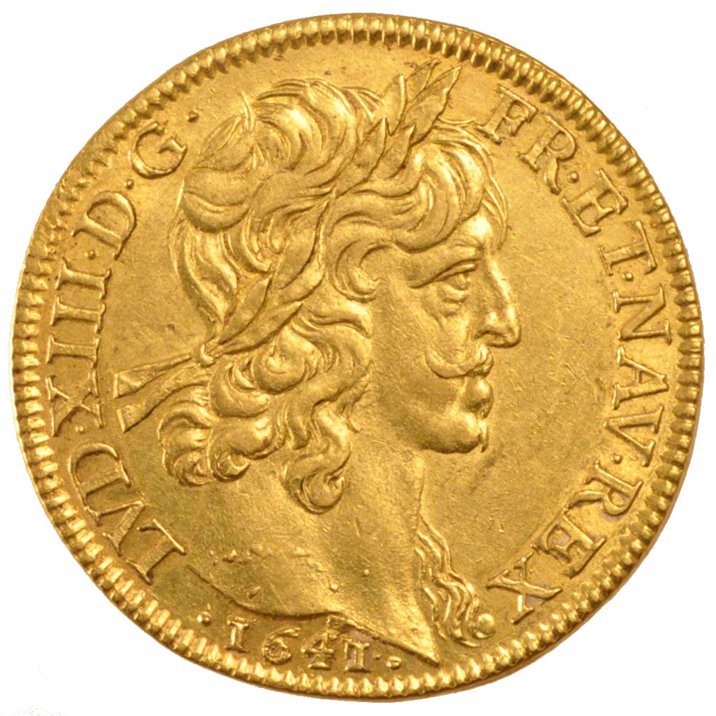 FRANCE, Double Louis d'or, 2 Louis D'or, 1641, Paris, KM #108, AU(55-58), Gold,.
