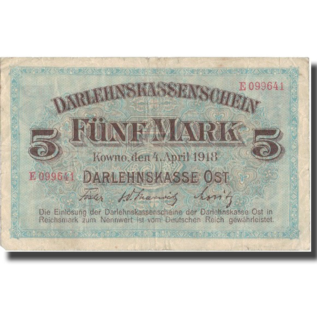 Banconote, Germania, 5 Mark, 1918, 1918-04-04, KM:R130, MB