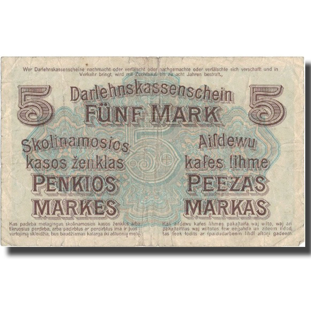 Banconote, Germania, 5 Mark, 1918, 1918-04-04, KM:R130, MB