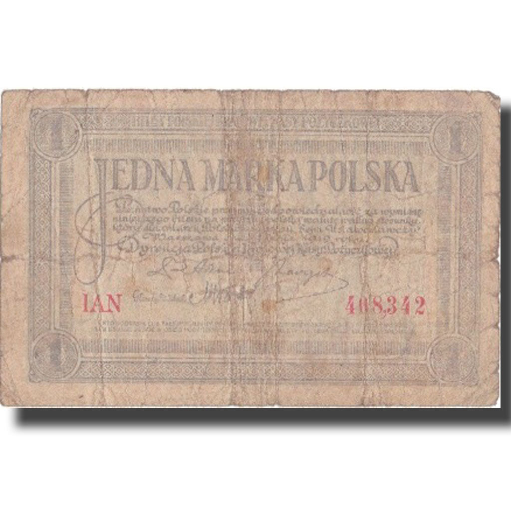 Banknote, Poland, 1 Marka, 1919, 1919, KM:19, VF(20-25)