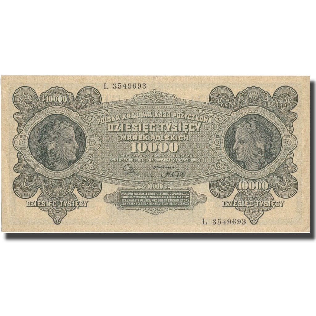 Banknote, Poland, 10,000 Marek, 1922, 1922-03-11, KM:32, UNC(64)